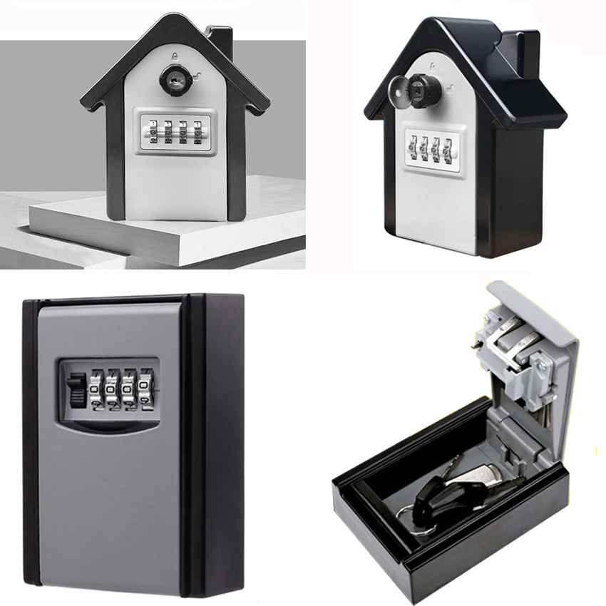 Hộp đựng chìa khóa mã số treo tường Hình ngôi nhà - Két sắt mini, dùng cho Homestay, lockbox, chung cư, cất giữ nữ trang, thẻ ATM - Chất liệu Thép không gỉ - Chính hãng NIKITA