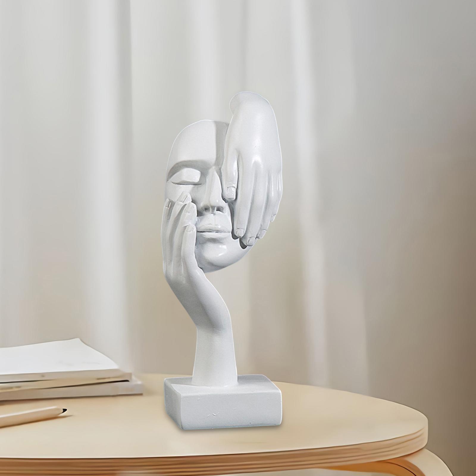 Creative Thinker Statue, Figurines Resin Ornament, Decoration Abstract Face Sculpture for Desktop Office Home Bookshelf Wedding Gift