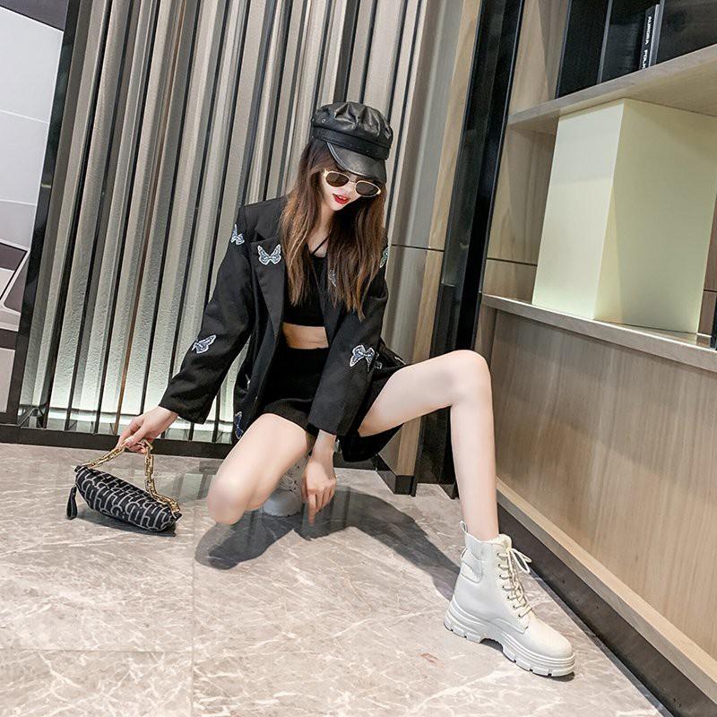 Giày bốt Martin cột dây thời trang mùa đông cá tính hợp thời trang