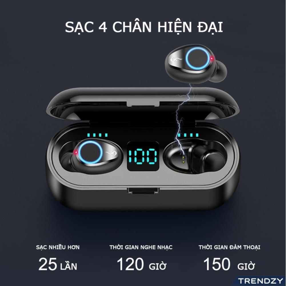 Tai Nghe Bluetooth, Tai nghe không dây AMOI F9 TWS 5.0 9D, Cảm ứng chạm, Chống Nước, Chống Ồn