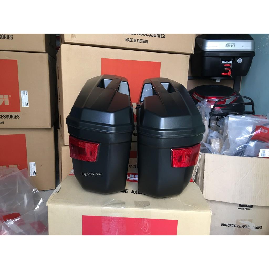 Thùng Givi E43NTL, baga sau, baga hông SBLFZ150i, thùng hông E22N lắp cho xe FZ 150i