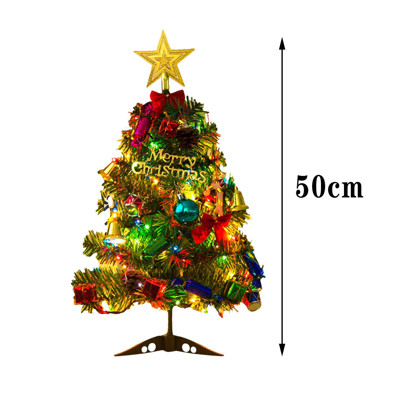 Tabletop Christmas Tree Ornament DIY Xmas Bedroom Decor with LED Lights A