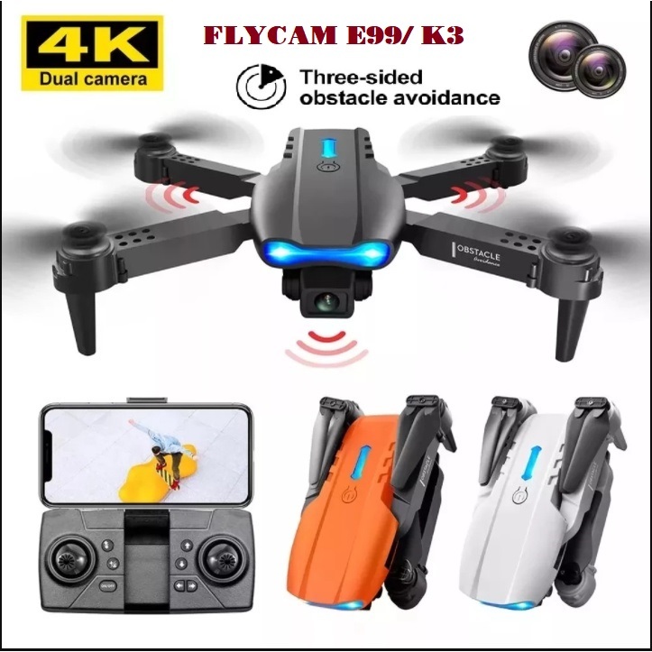 Máy Bay Flycam Camera 4K E88 Max 2024 Cao Cấp Động Cơ Không Chổi Than Siêu Bền Tránh Va đập, 2 Camera có cảm biến bụng giữ thăng bằng khi bay - Hàng Chính Hãng