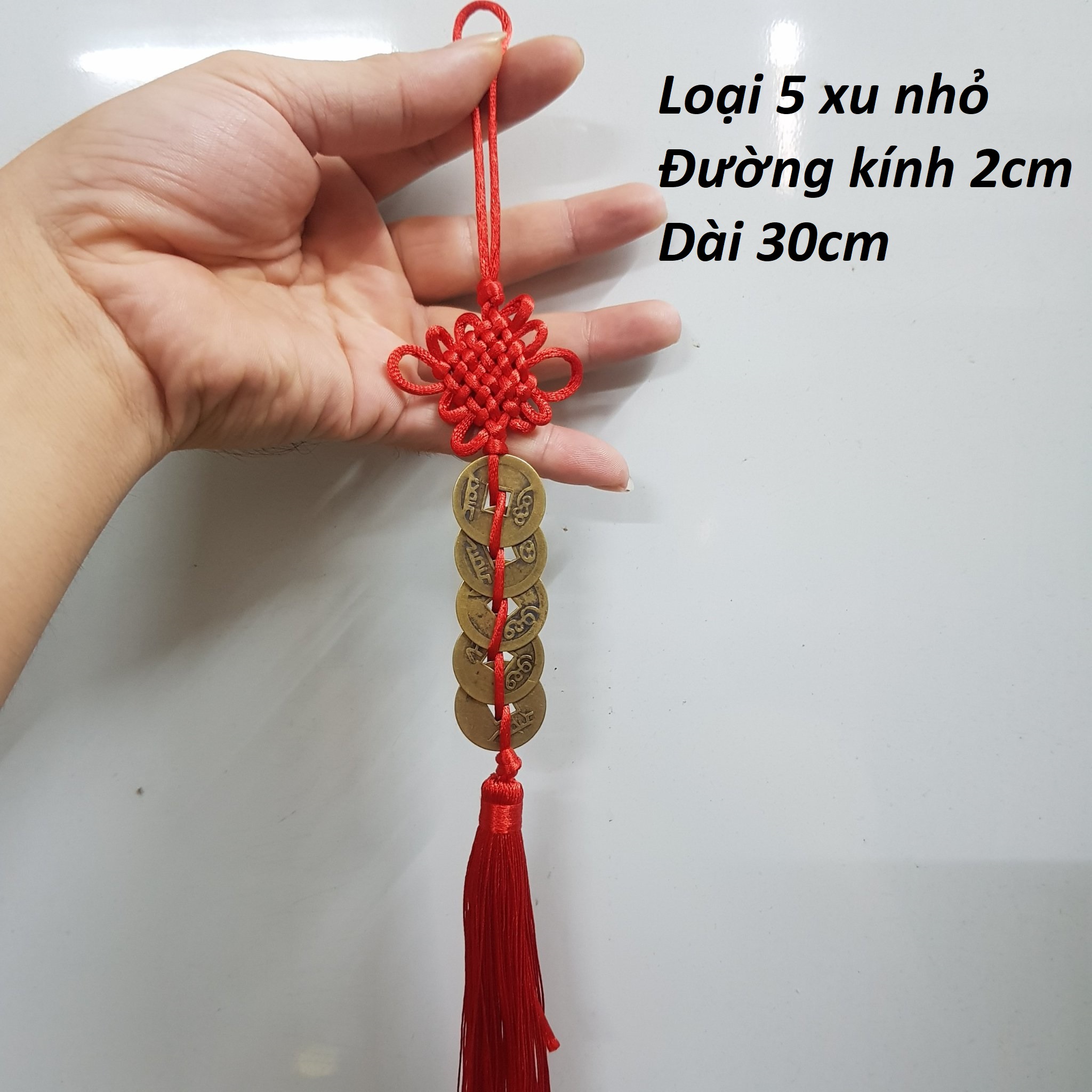 Dây tiền xu ngũ đế phong thuỷ bằng đồng