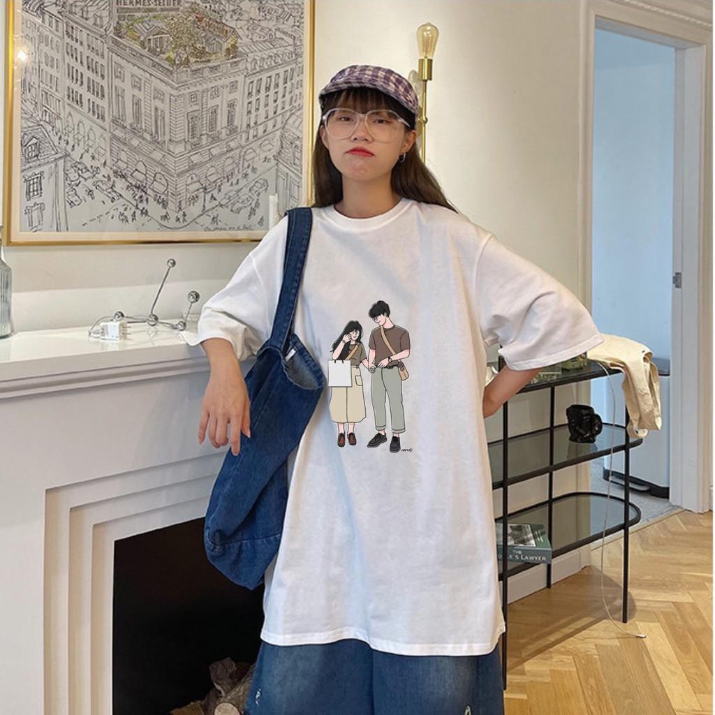 Áo thun tay lỡ Couple Nắm Tay phông Unisex nam nữ tee oversize form rộng pull Ulzzang Streetwear Hàn Quốc vải mềm