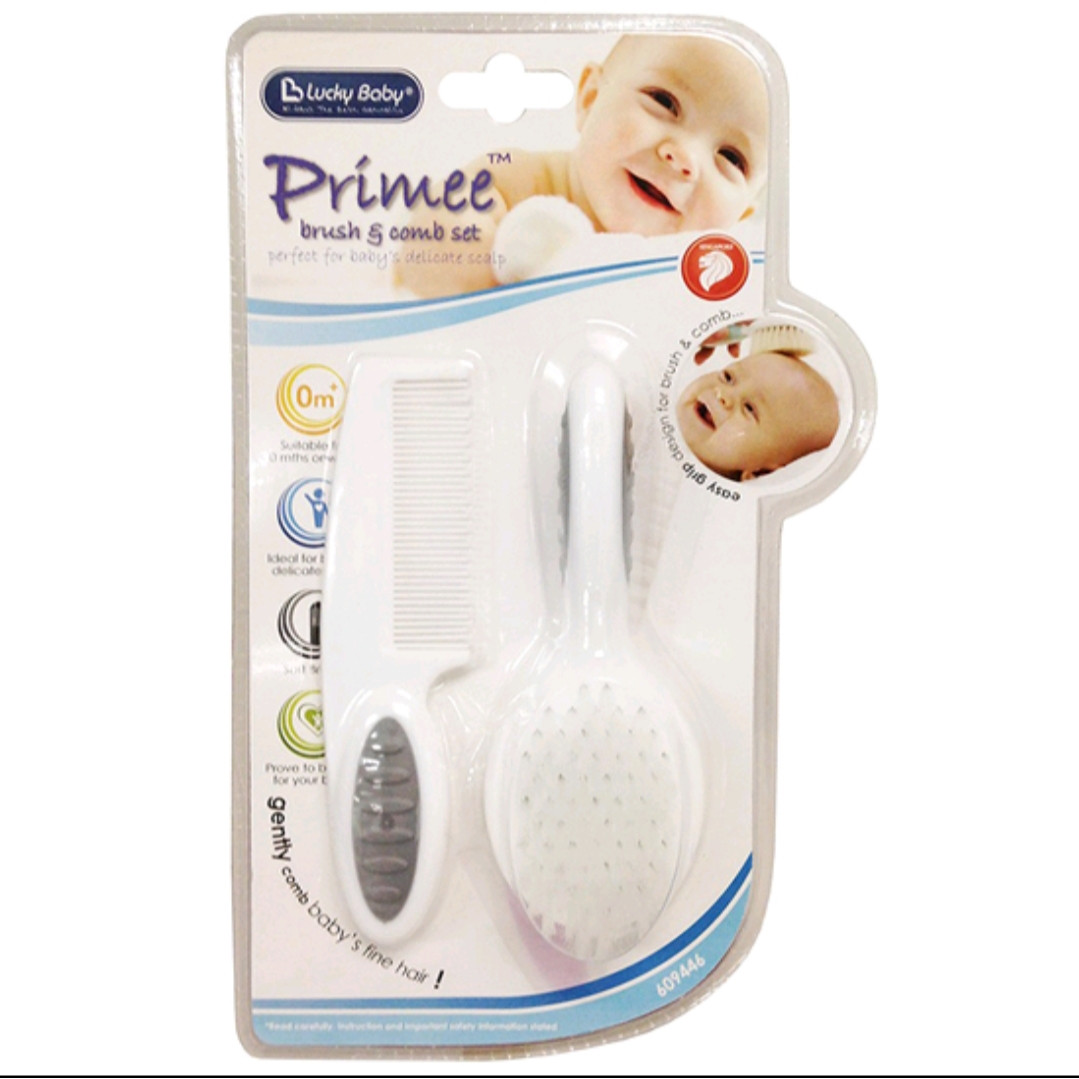 Bộ bàn chải và lược Primee Brush &amp; Comb Set Lucky Baby