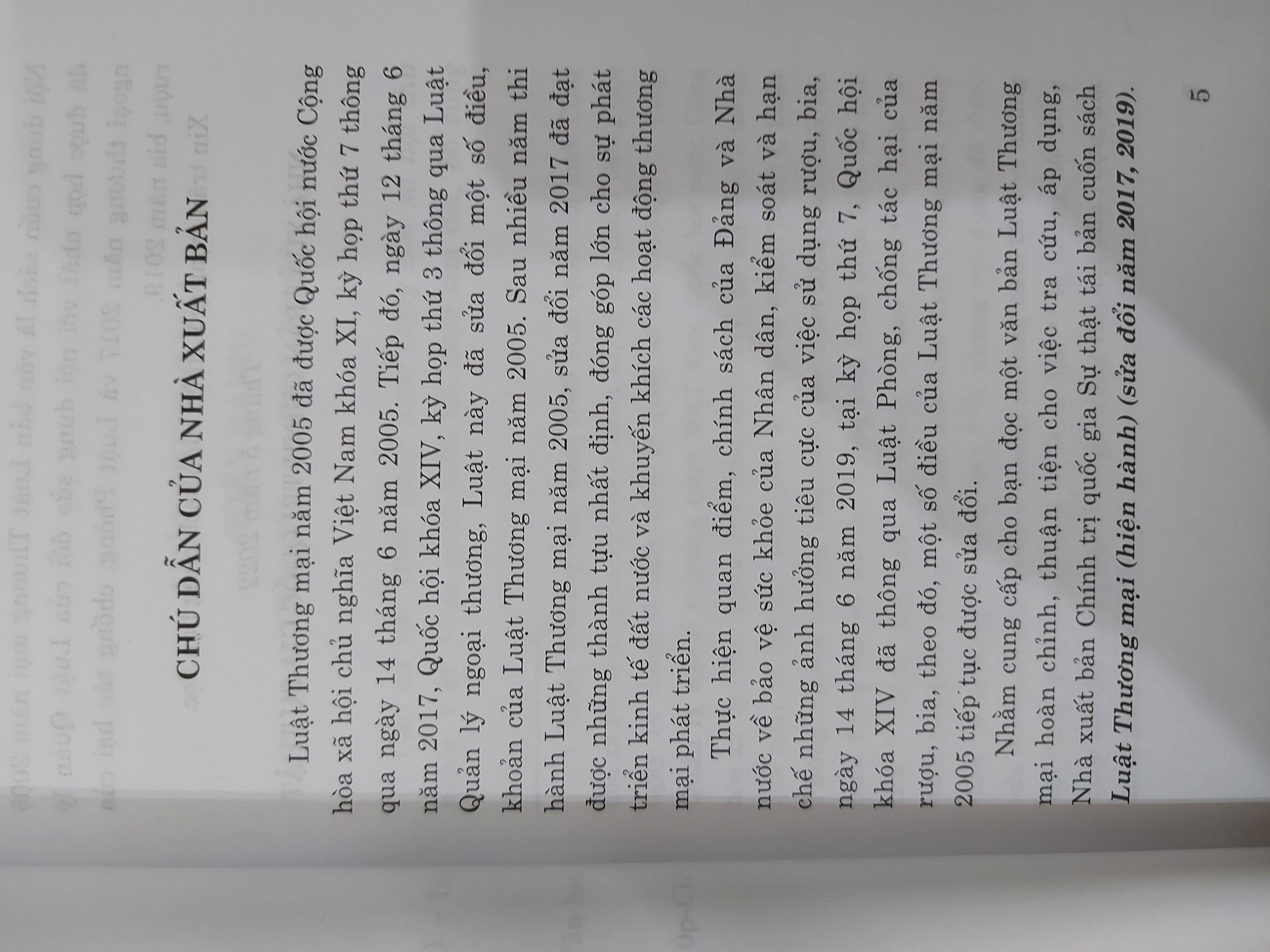 Luật Thương Mại (Hiện Hành) (Sửa Đổi Năm 2017, 2019)