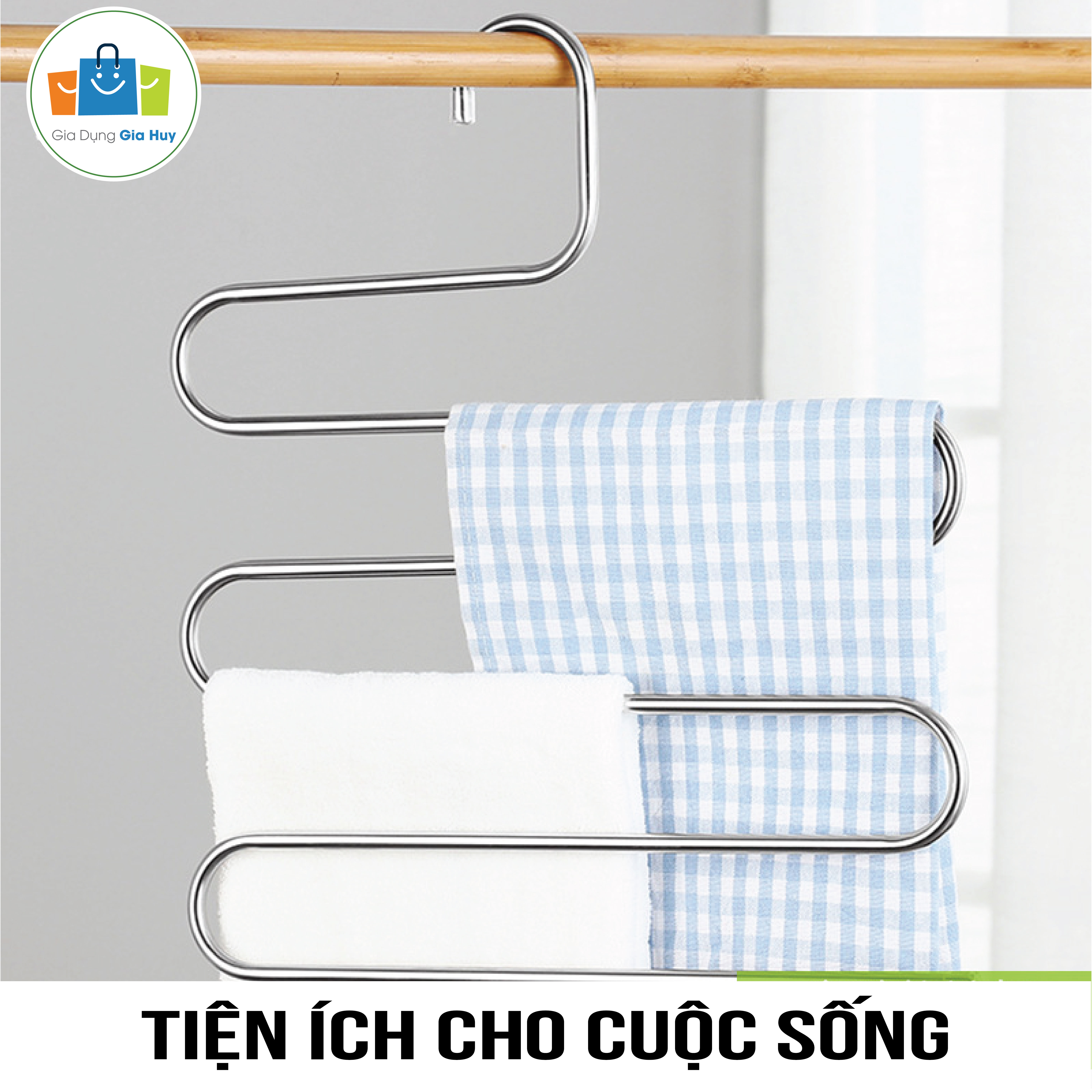 Móc  treo quần áo và khăn 5 tầng - Móc treo đồ đa năng