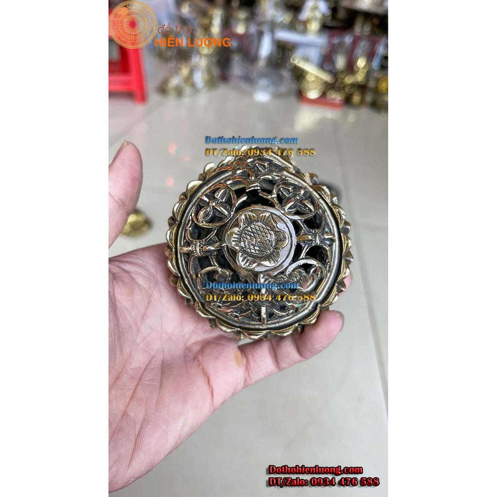Lư Đồng Đốt Trầm Hình Hoa Sen Cao 7cm