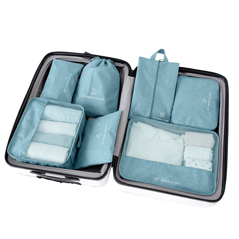 Bộ 7 túi đựng phân loại đồ đựng vali du lịch cao cấp chống thấm nước nhiều màu