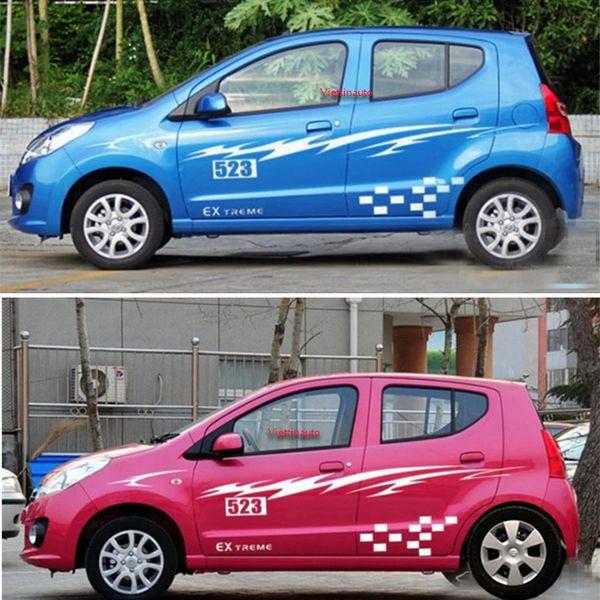 Decal dán sườn Tem dán sườn trang trí xe Kia morning Huyndai I10 Matiz Spark