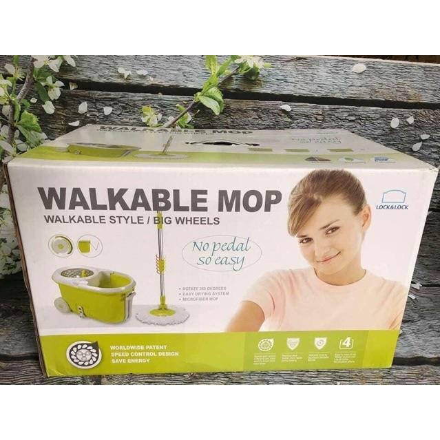 Bộ Lau Nhà Xoay Tay 360 độ MOP L003 Lồng Vắt Bằng Inox