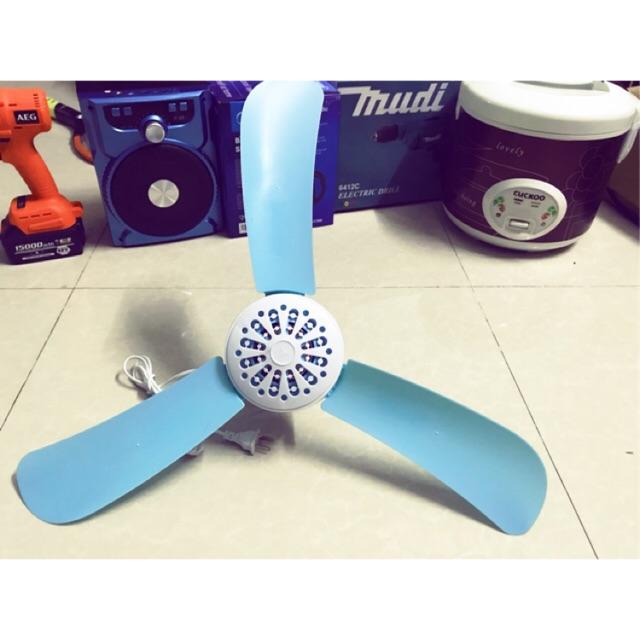 Quạt Trần Mini Quạt Treo Màn 3 Cánh Sải Cánh 60cm Siêu Mát Tiết Kiệm Điện