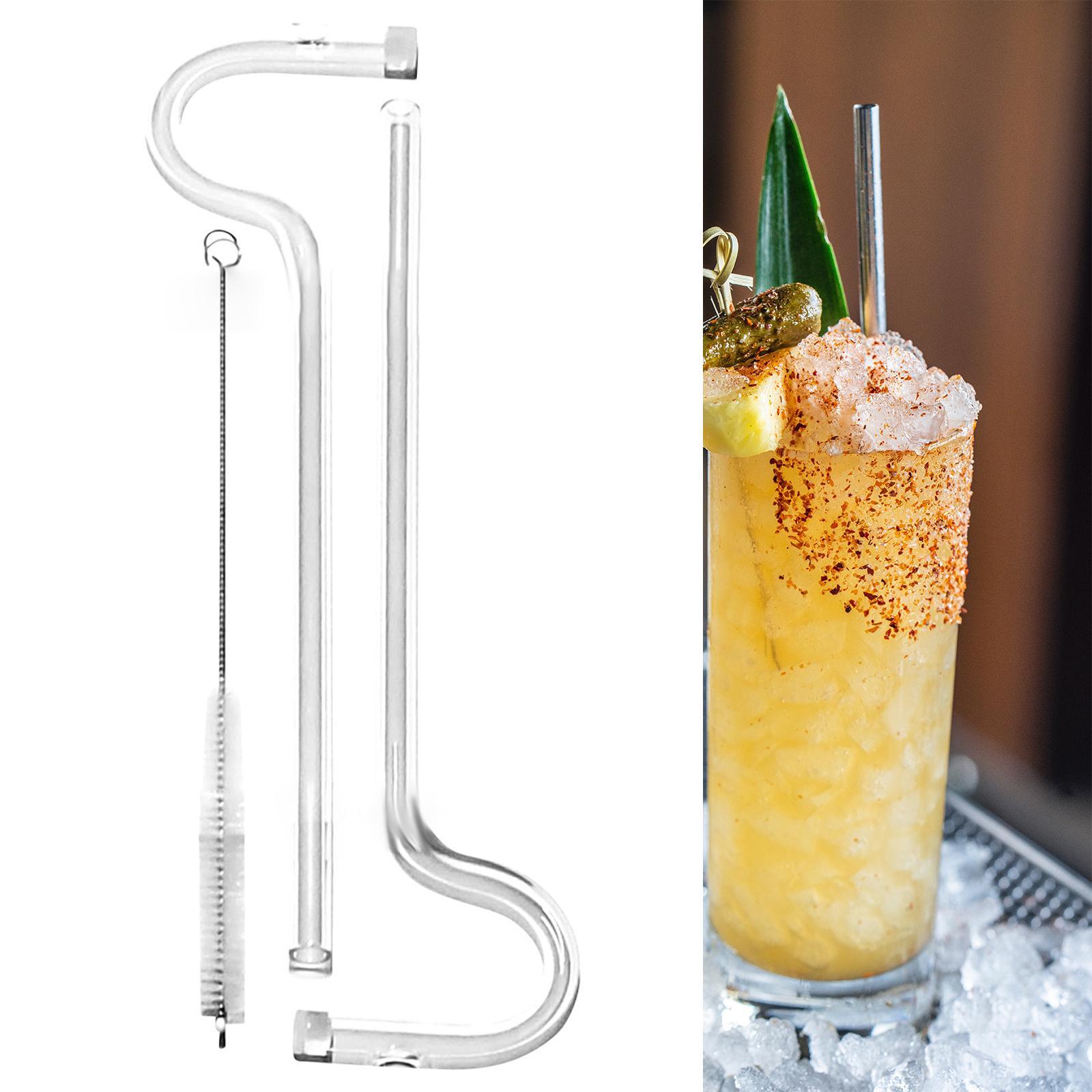 Glass Straws with Cleaning Brush Drinking Staws for Juice Milk cold Drinks