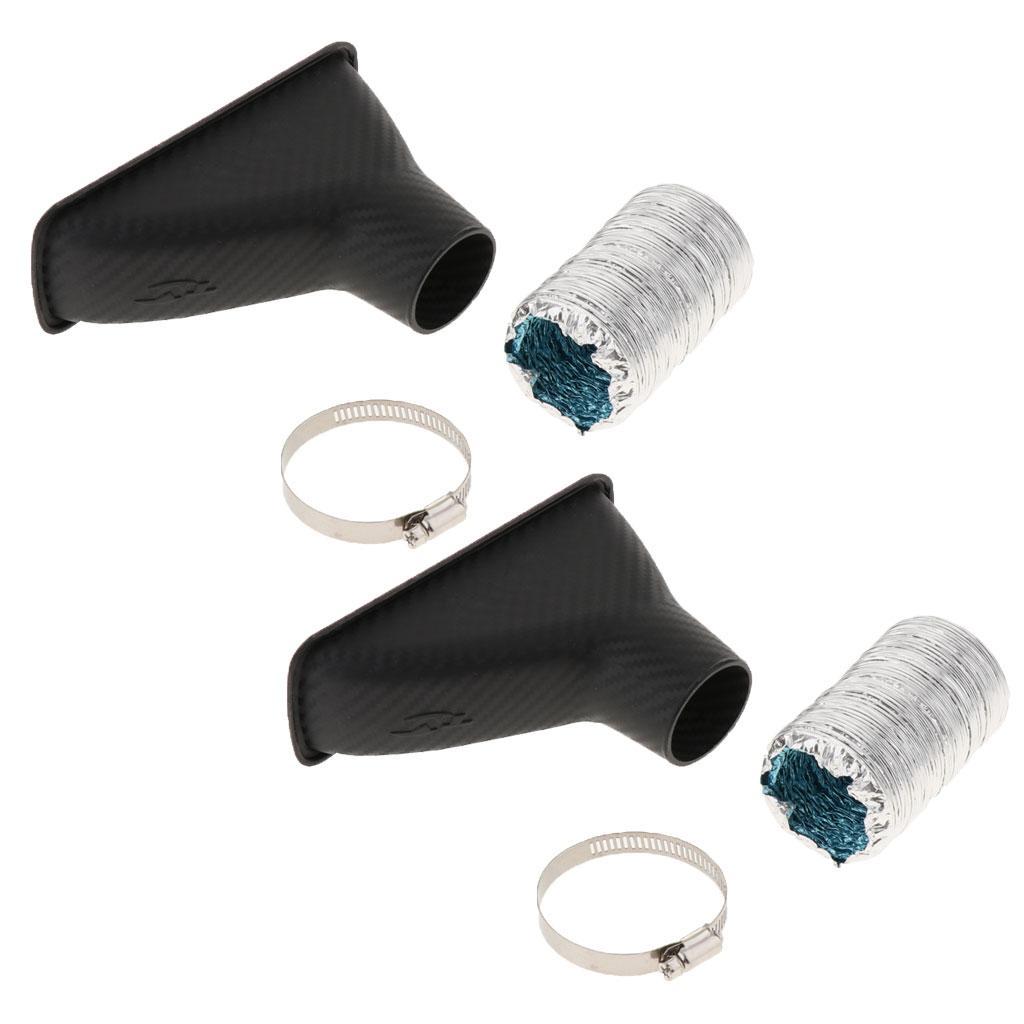 2 Pack Auto Front Bumper Turbo Air Intake Pipe Inlet Pipe Air Funnel