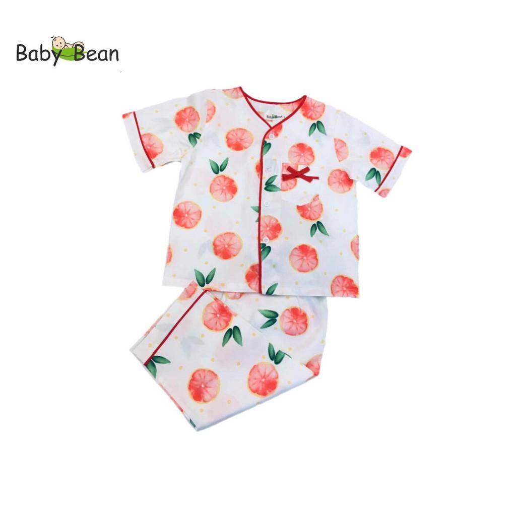 Bộ Đồ Cotton Pyjama cổ Tim hình Thỏ Mèo Bé Gái BabyBean