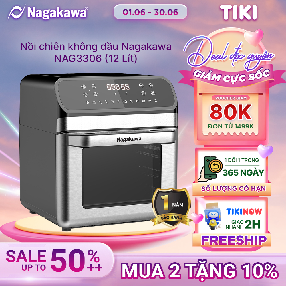 Nồi chiên không dầu Nagakawa NAG3306 (12 Lít) - Hàng chính hãng