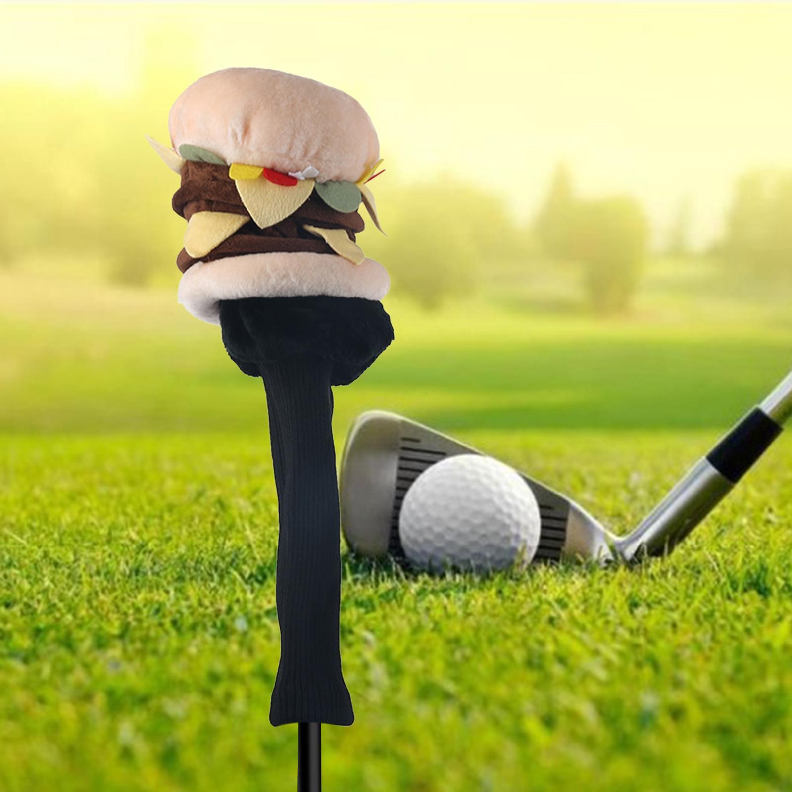 Plush Hamburger Shaped Golf Headcover Club Driver Cover Protectation Golfer