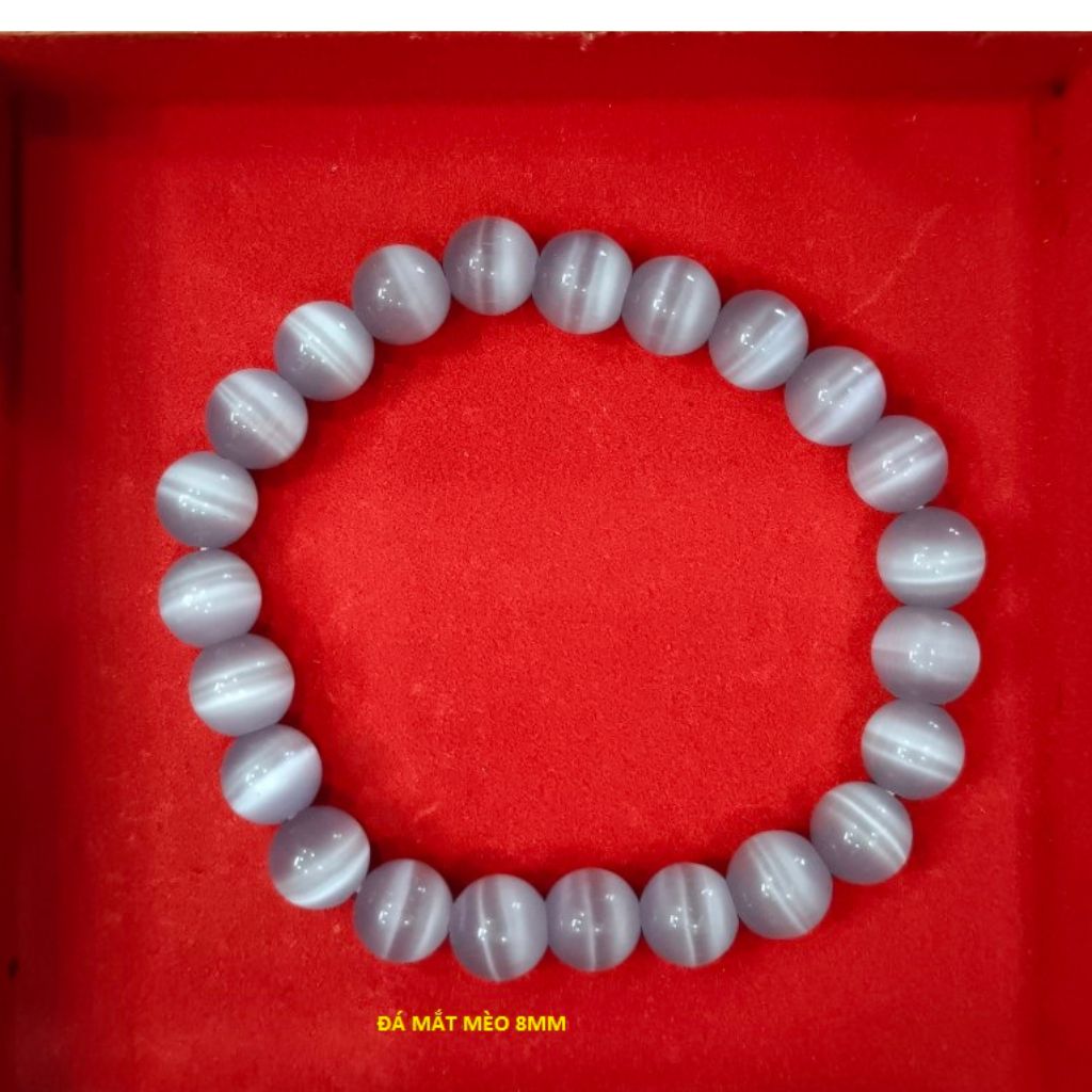 Vòng tay đá Mắt Mèo- Size đá: 8mm. Đủ màu cho các mệnh