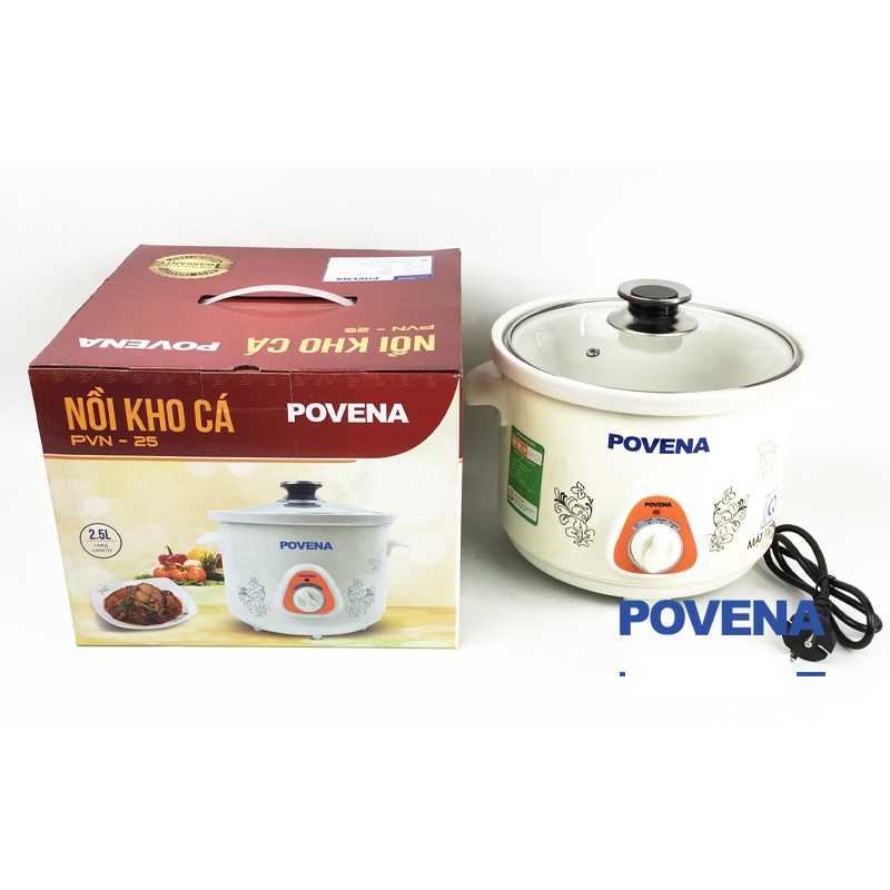 NỒI KHO CÁ POVENA PVN-25 DUNG TÍCH 2,5L, ĐA CHỨC NĂNG NẤU - Hàng chính hãng