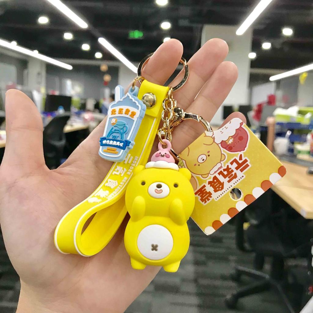 Móc khóa Gấu vàng đội thú CAO CẤP