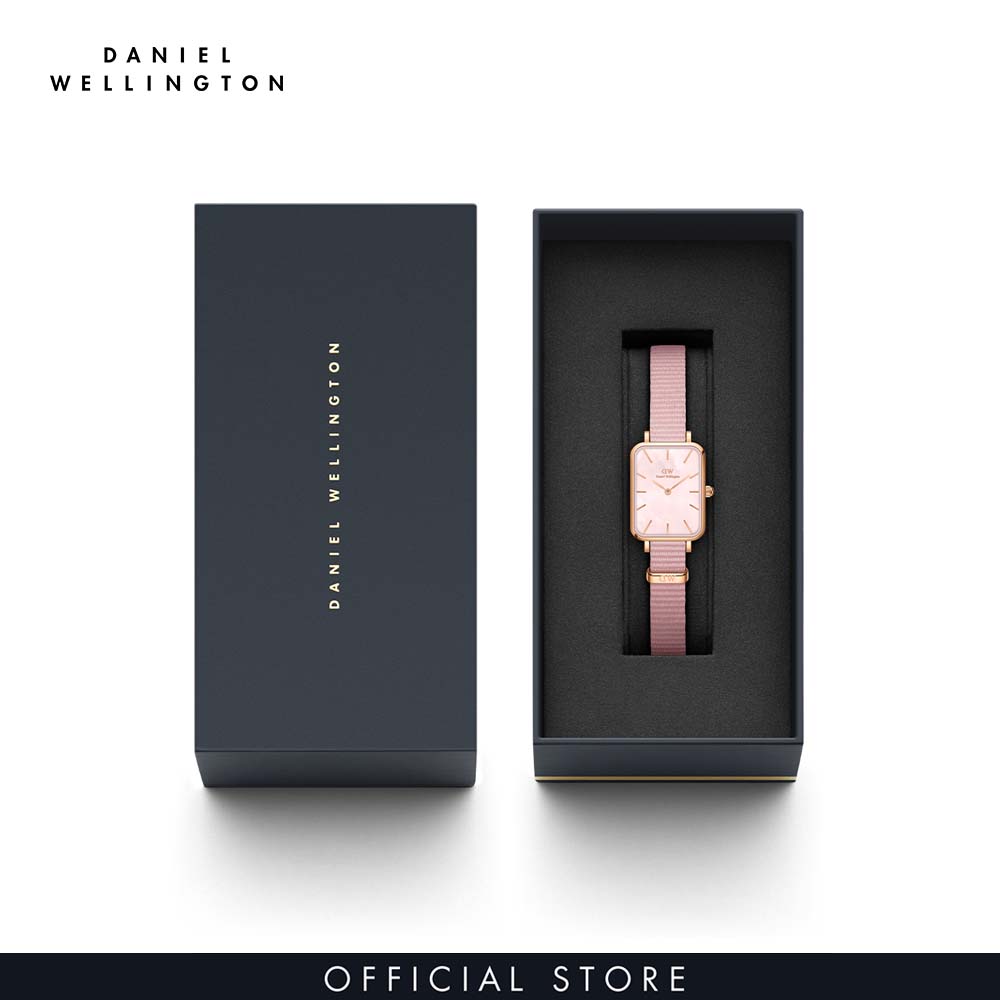 Đồng hồ Nữ Daniel Wellington dây Vải tổng hợp - Quadro Coral 20x26 mm DW00100509