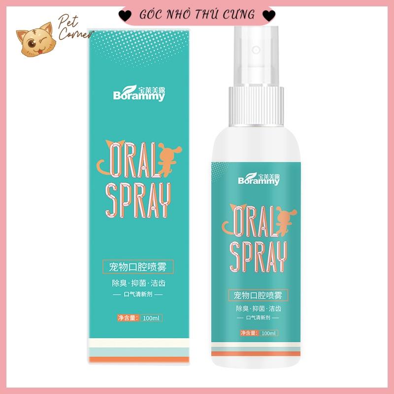 Xịt thơm miệng cho chó mèo Borammy 100ml