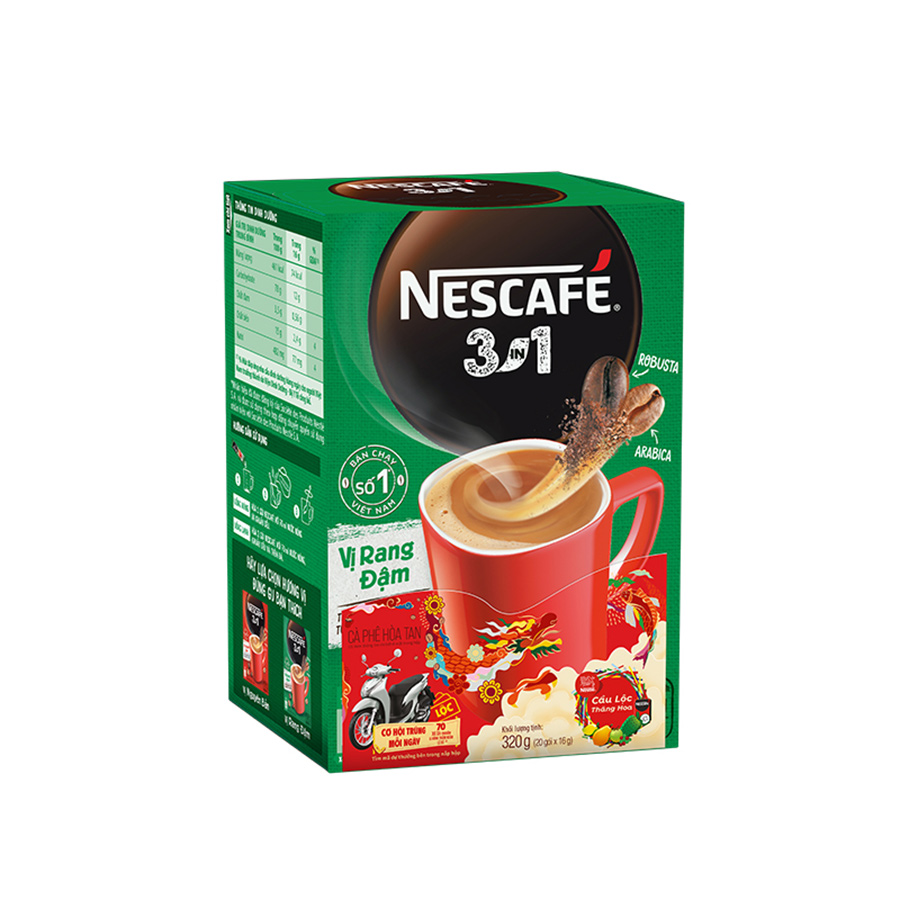 Hình ảnh Nescafé 3in1 Vị Rang Đậm (16g X 20 Gói)