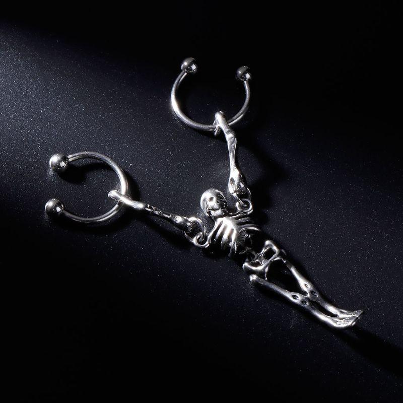 Punk Earrings Skull European Jewelry Stylish Charms Women Men Ring Decoration