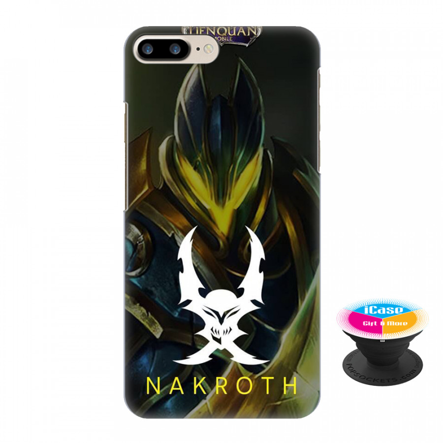 Ốp lưng nhựa dẻo dành cho iPhone 8 Plus in hình Nakroth - Tặng Popsocket in logo iCase - Hàng Chính Hãng