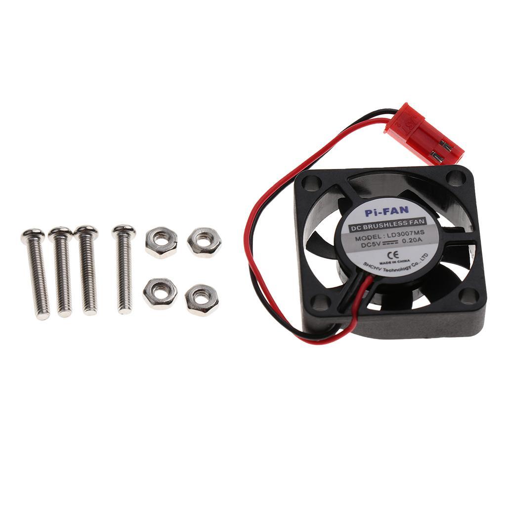 DC 5V Brushless CPU Cooling Fan + Heatsinks for 3B/ 2B/ B+