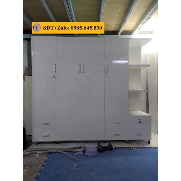 Tủ Nhựa Đài Loan 4 Cánh 1 Kệ Màu Trắng 514