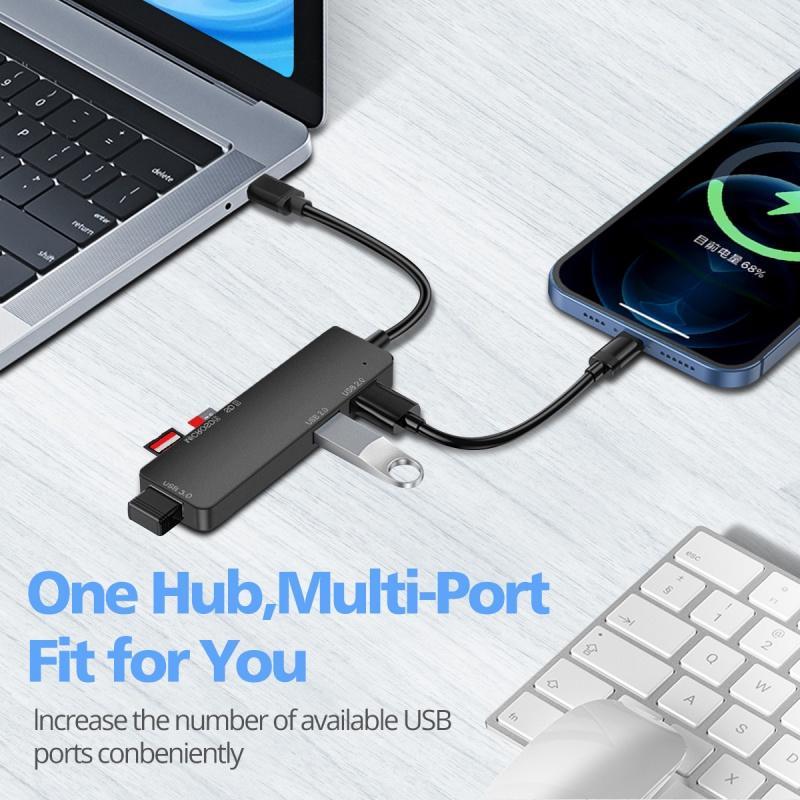 Bộ Chia Cổng ANKNDO Usb 3.0 Hub Type C 5 Trong 1 Tf Sd Cho laptop táo
