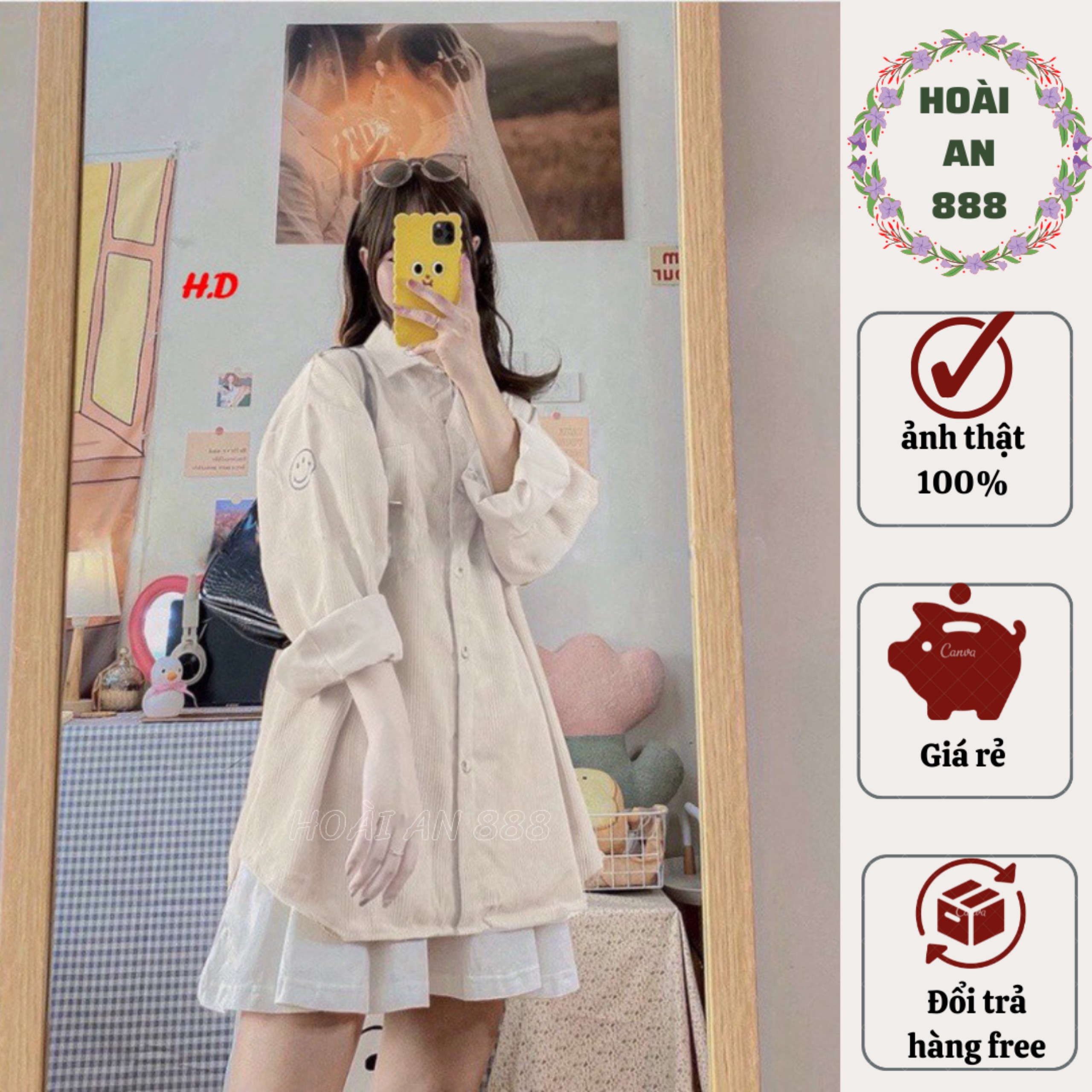Áo khoác nhung tăm nam nữ, Áo sơ mi nhung gân tăm dày dặn dài tay