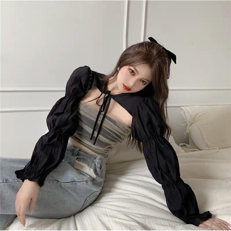 ÁO CROPTOP PHỐI LƯỚI