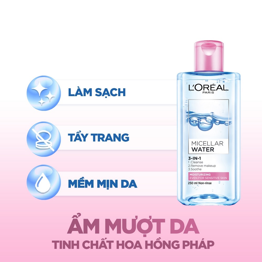 Nước Tẩy Trang L'oreal Micellar Dưỡng Ẩm 95ml