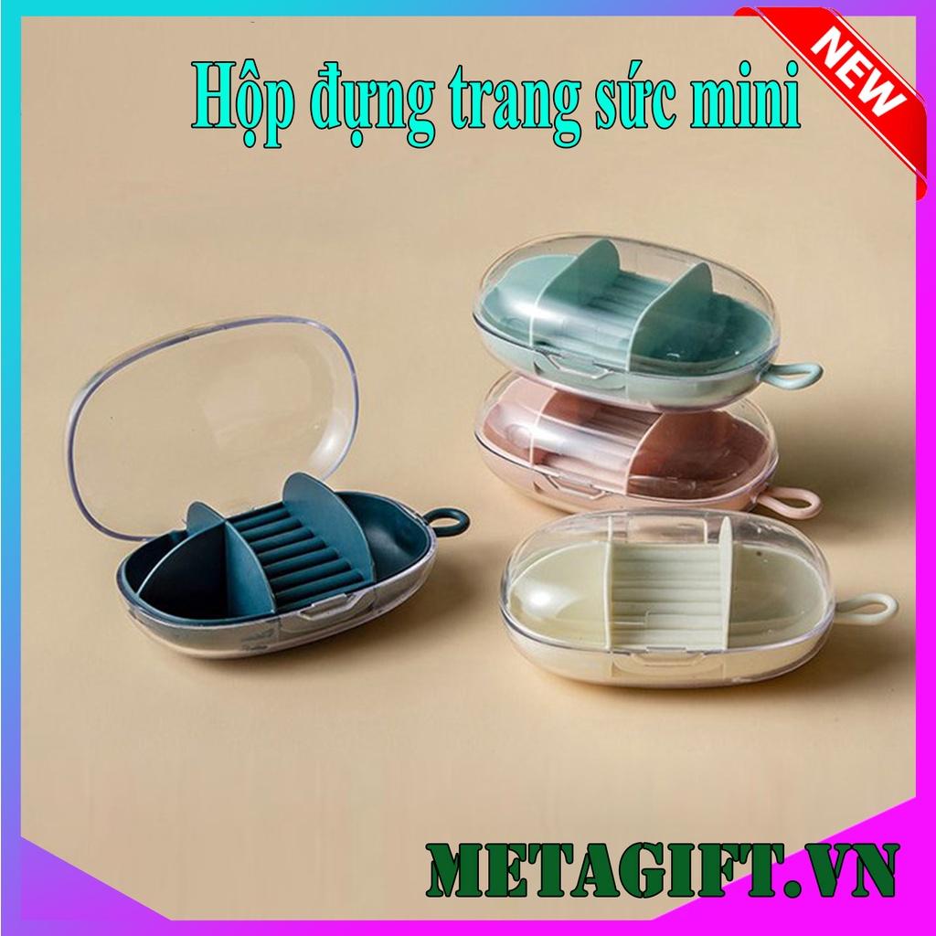 Hộp trang sức, hộp đựng đồ trang sức mini để nữ trang phụ kiện dây chuyền nhẫn bông tai nhiều ngăn nhỏ