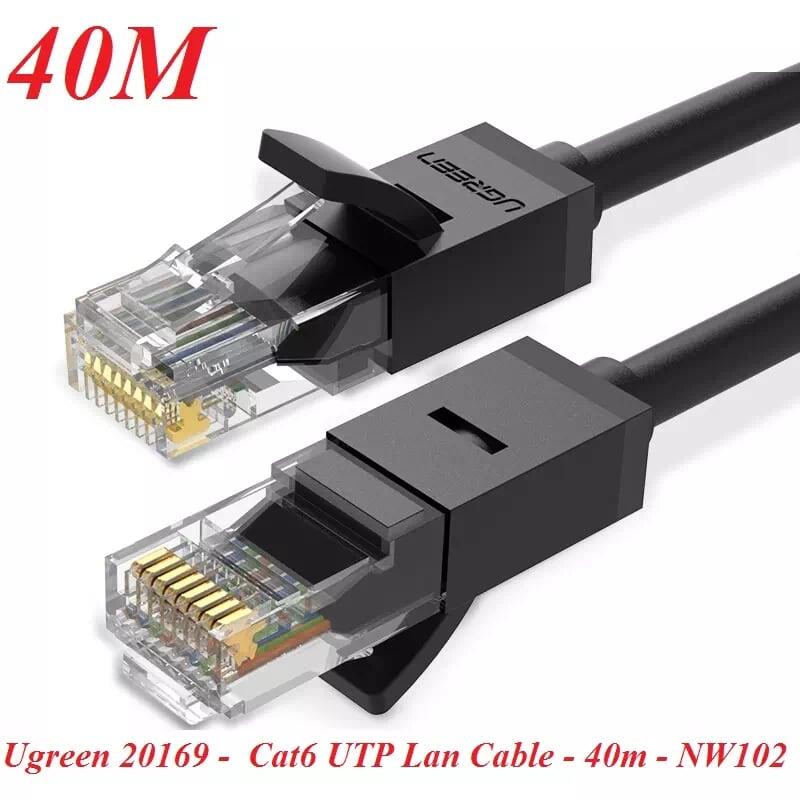 Ugreen UG20169NW102TK 40M màu Đen Cáp mạng LAN CAT6 UTP - HÀNG CHÍNH HÃNG