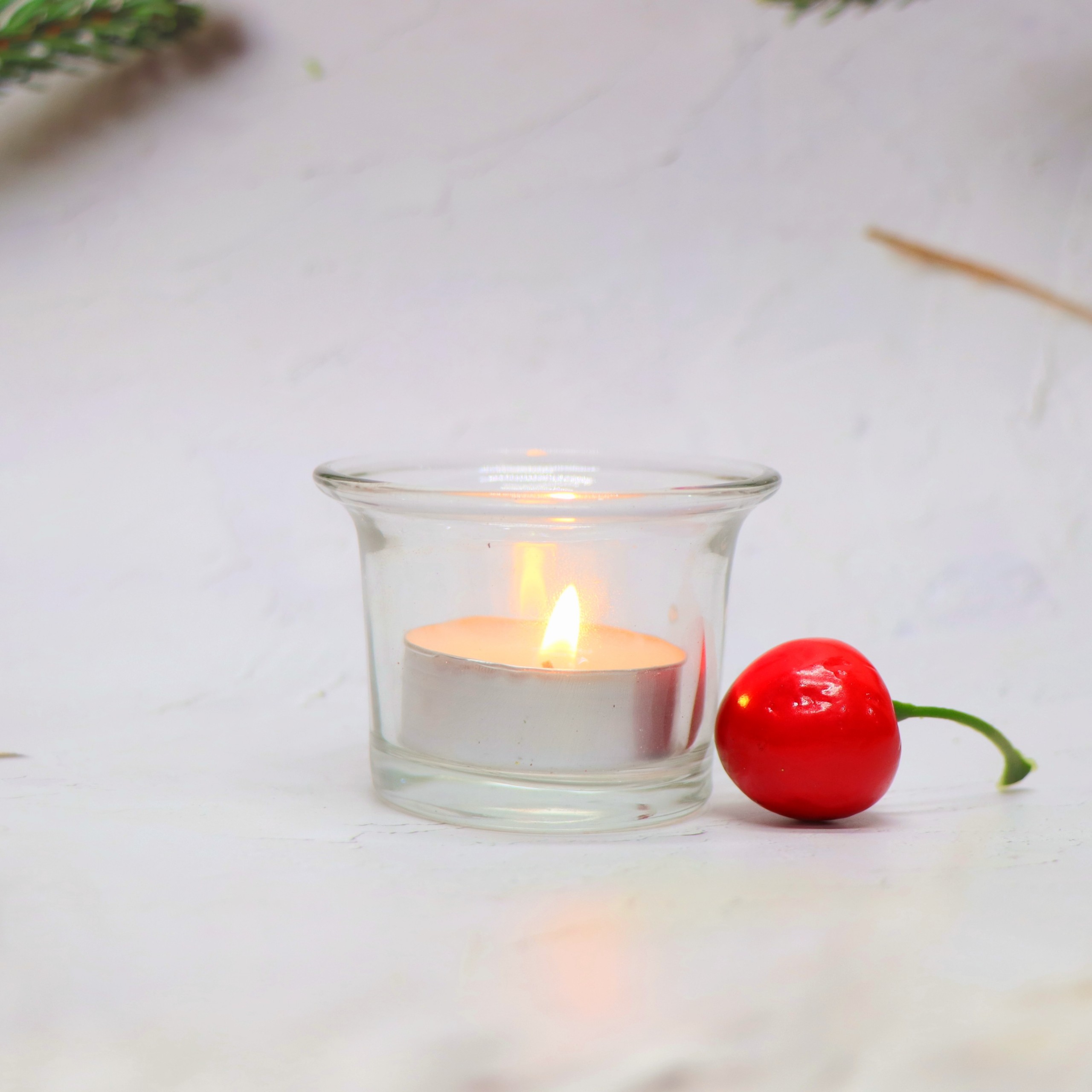 Nến Giáng Sinh NEN01 Để Bàn Trang Trí Noel – Mẫu QUẢ THÔNG ĐAN XEN