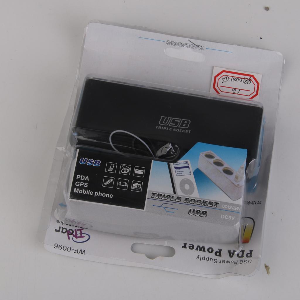 DC 12V USB Port Socket Car Lighter Splitter Adapter Charger