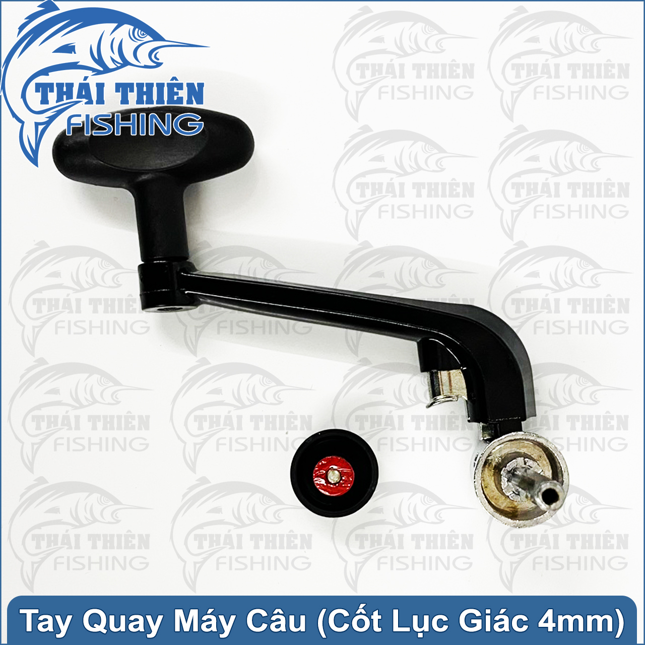 Tay Quay Máy Câu Cá Nhựa Đen Gập Gọn