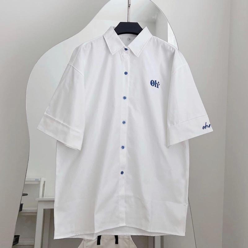 Áo Sơ Mi Form Rộng Thêu Nổi OH OH Nam Nữ Unisex