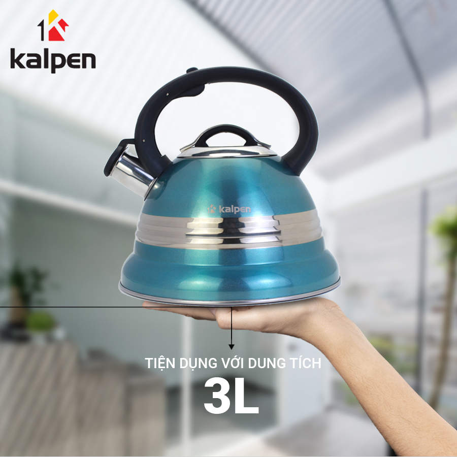 Ấm đun nước Inox 304 cao cấp Kalpen KK01 dung tích 3L dùng bếp từ chuẩn Đức - Hàng chính hãng