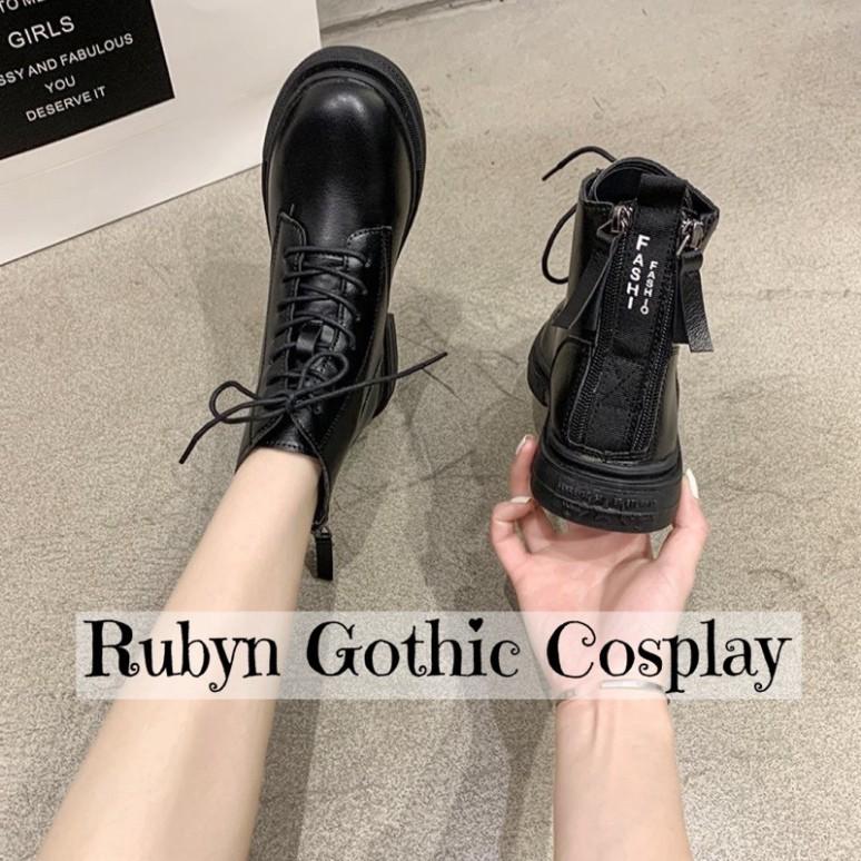 Giày Boots Chiến Binh 2 dây kéo phía sau độc lạ ( Size 35 - 40 )