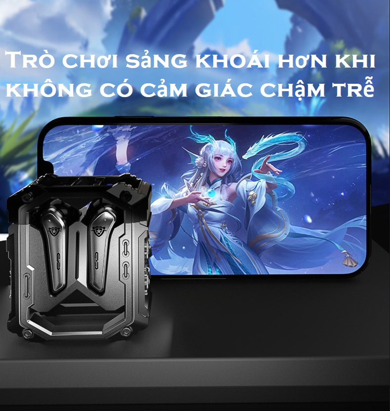 Tai Nghe  Bluetooth 5.3   Thân Vỏ Kim Loại , Âm Thanh Hifi Chất Lượng Cao, Nghe Nhạc Chơi Game Không Độ Trễ