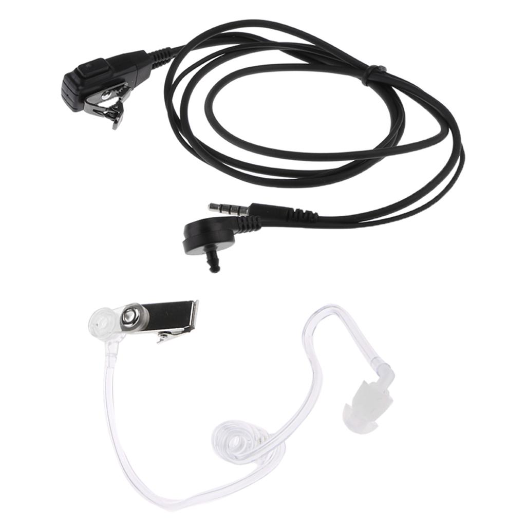 3.5mm Jack Acoustic Tube Earpiece Headset with PTT and Mic For Phones