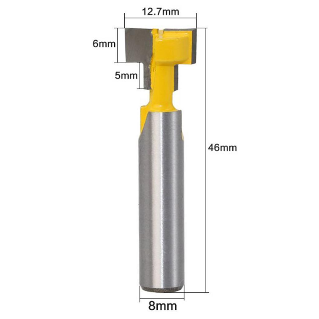 2 8mm Shank  Router Bit Straight T Slot Router Woodworking Cutter Tool