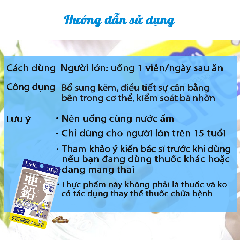 COMBO Tóc dài móng khỏe DHC Nhật Bản (Viên uống Kẽm + Viên uống Biotin) thực phẩm chức năng cải thiện da, tóc, móng JN-DHC-CB21