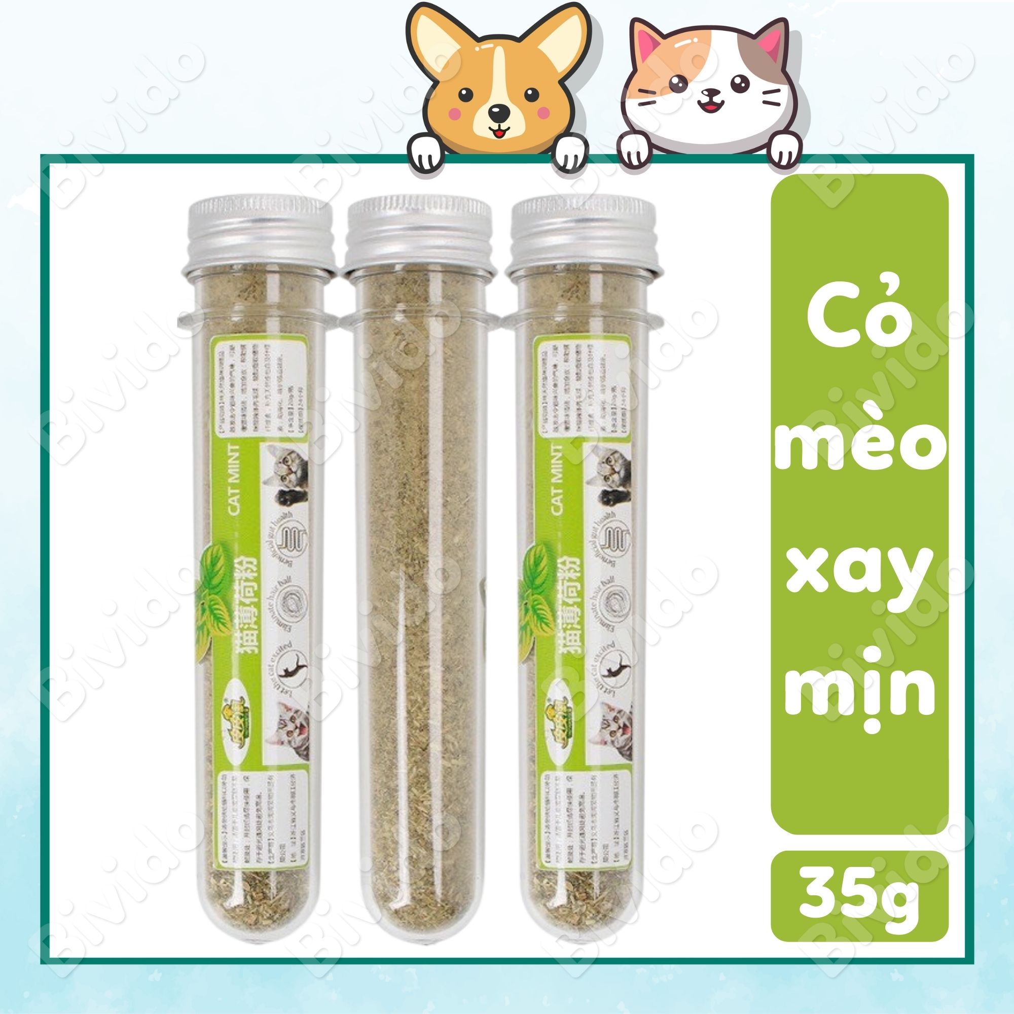 Ống cỏ mèo khô Catnip Bioline hương bạc hà giúp thư giãn, giảm stress