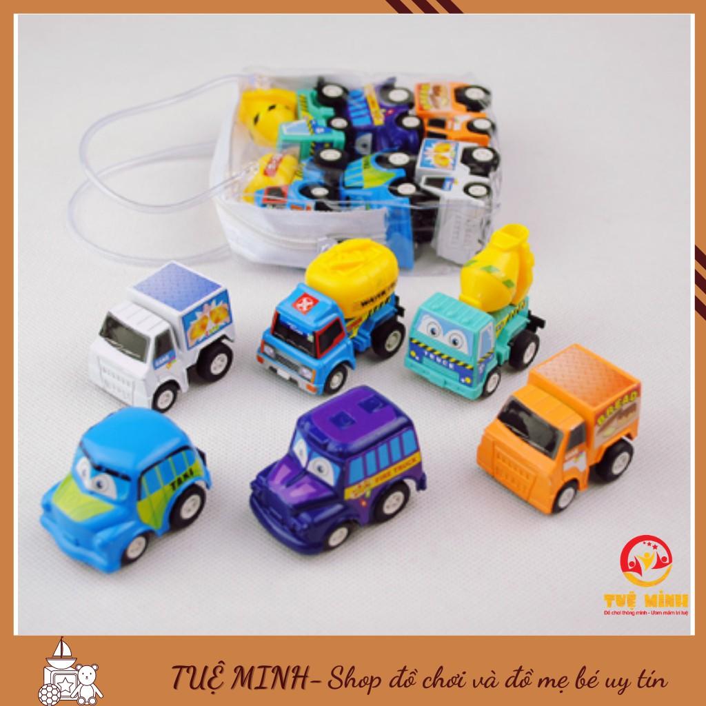 Bộ Đồ Chơi Set 6 Ô Tô Mini Bánh Đà Nhỏ Xinh Cho Bé